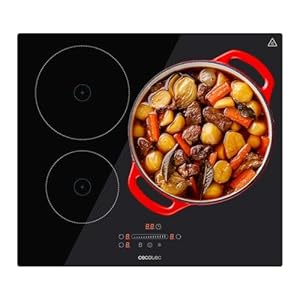 Cecotec Piastra a Induzione 3 Fuochi Bolero Squad I 3001. Potenza massima 7200 W in 9 Livelli, Indicatore di Luce, Diametro massimo 290 mm, Booster, Rilevatore di Padelle, Timer