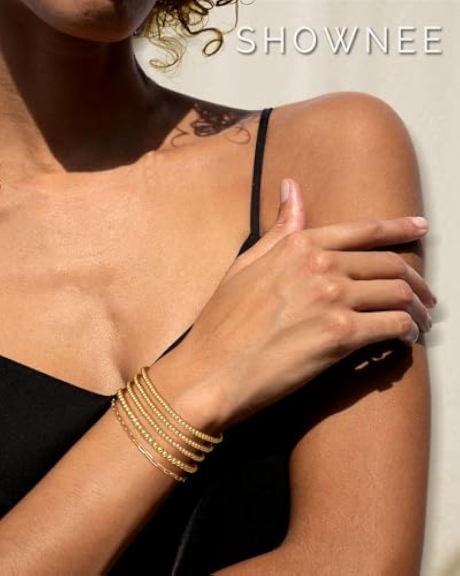 Women's 14k Gold Beaded Bracelet, Stackable Design