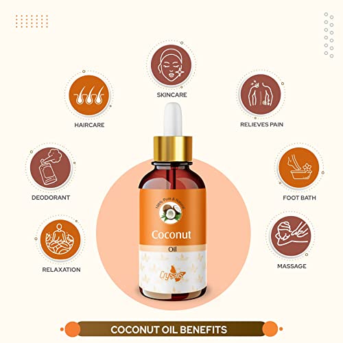 Image of Crysalis Coconut (Cocos Nucifera) Oil|100% Pure & Natural Undiluted Carrier Oil Organic Standard For Skin & Haircare|Nourishes & Softens Skin, Improves Skin Appearance, Prevents Dry Hair-100ml
