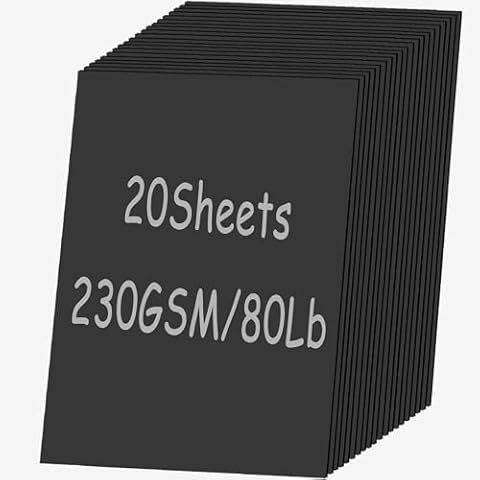 XDMTWLKJ 230GSM Black Cardstock Paper, 20 Sheets Black Thick Card Stock for Invitations, Scrapbooking, Crafts, DIY Cards-Making, Graduation Party Decor Cover