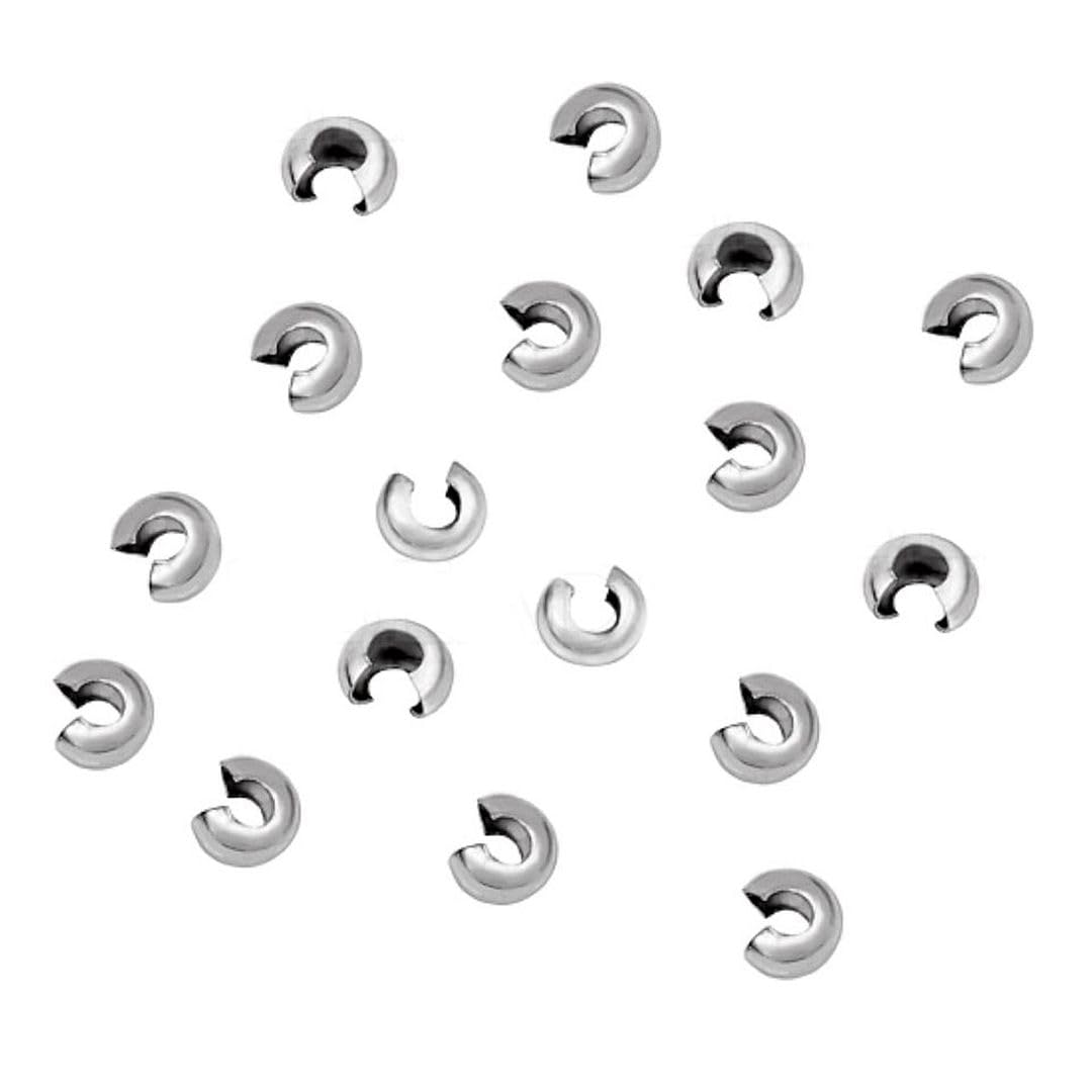200 Stück Adabele 304 Edelstahl Hypoallergene Quetschperlen Knotenabdeckungen 5 mm Perlen SJF9-5