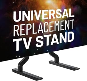 ECHOGEAR Replacement TV Stand Mount for XL Screens 55-85"- Angled Feet Give Universal TV Stand Stability for QLED & OLED TVs -Easy 3-Step Install Comes w/Soundbar Isolation & Anti-Slip/Scratch Pads