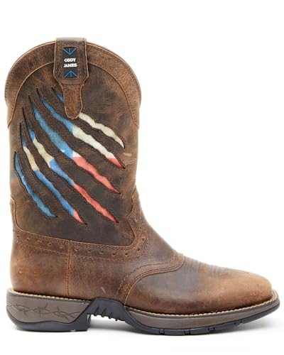 Cody James Men's Lite Flag Western Boot Wide Square Toe D M US2