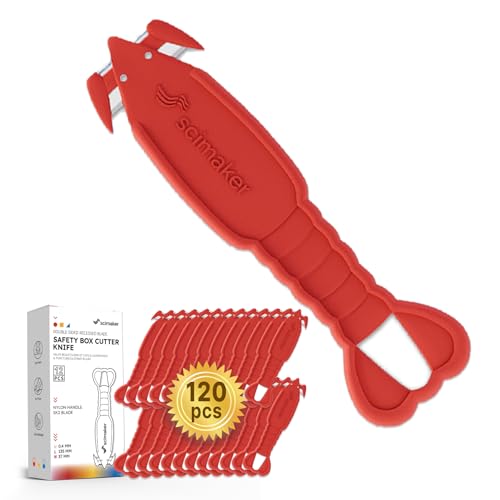 Image of 120PCS Scimaker Safety Box Cutter of S2 Steel Blade,Box Opener for Efficient Package Opening,Lobster Package Opener Plastic Cutter for Box, Carton, Shrink Wrap, Plastic Straps.