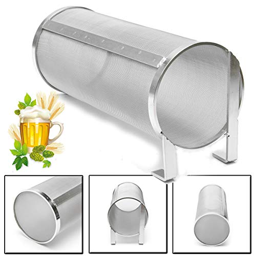 Merrday Stainless Hop Spider Beer Keg Trockentrichterfilter Filter Strainer 300 Micron Mesh für Bier zu Hause Brewing Kettle Kegging Equipment 4X10 inch