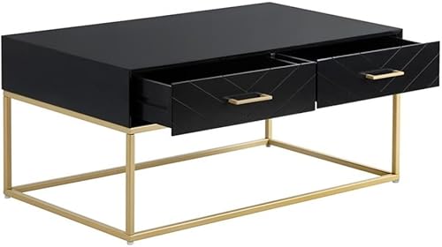 Miniatura 18 de Pemberly Row Mesa auxiliar redonda moderna de metal y madera en oro/negro