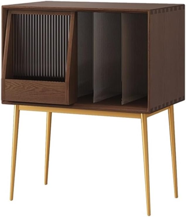 Cd Rack Record Storage Rack Cabinet Metal Movable Sliding Door,
