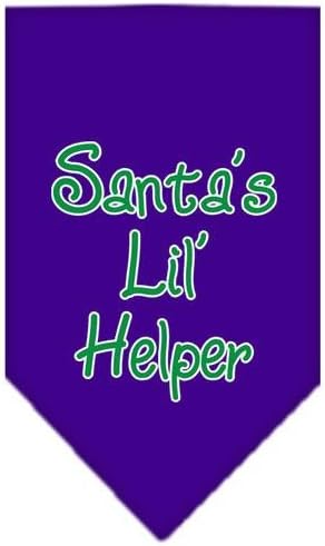 Mirage Pet ProductsSanta Lil Helper Screen Print Bandana for Pets, Large, Purple