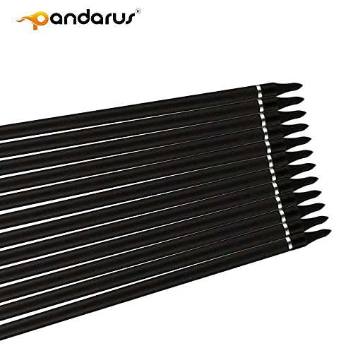 Pandarus 30/32" Inch St0.003 Hunting Arrows For Compound & Recurve Bow,100% Carbon Archery Target Arrows With Removable Tips For Accurate Hunters & Bowhunters (Pack Of 12)-32 Inch Yellow Sp400 #TOP6