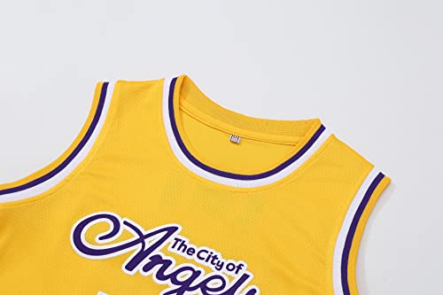 Chezmax Youth #23 Basketball Jersey Shirts,Fashion Basketball Shirt,Breathable For Kids Basketball Jersey Embroidery Shirts Yellow M #TOP3