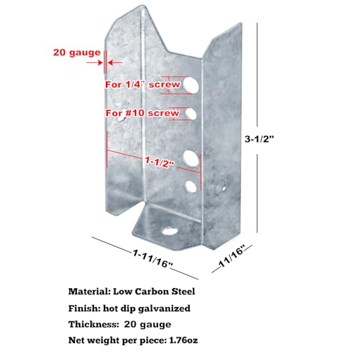 Support de clôture 2x4 en acier galvanisé à chaud longue durée (x20)