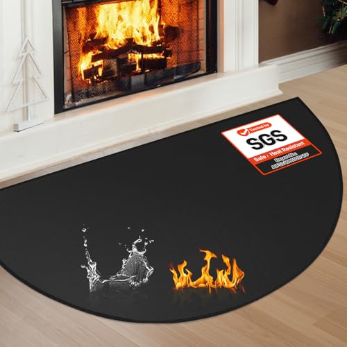 Fireplace Mat Fireproof, 2' x 3'6'' x 0.04'' Fireplace Rugs Fire Resistant, Hearth Pads for Wood...