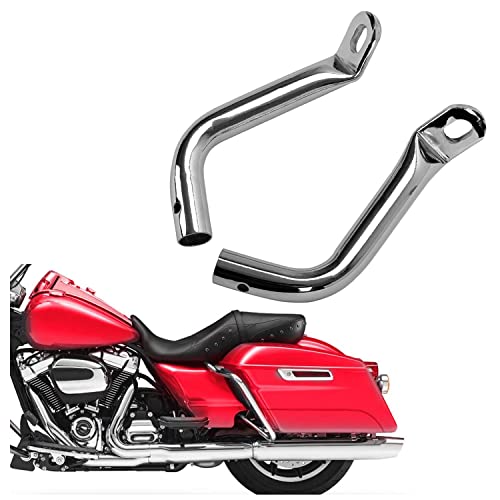 Image of ECOTRIC Saddlebag Guard Support Eliminator Bracket Compatible with 1993-2013 Harley Touring Road King FLHR, Electra Glide FLHT /Ultra Classic, Street Glide FLHX, Road Glide FLTR Chrome