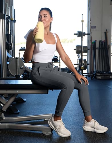 Image of Soothfeel Womens Joggers with Zipper Pockets High Waisted Sweatpants Athletic Leggings Pants for Workout Running Yoga