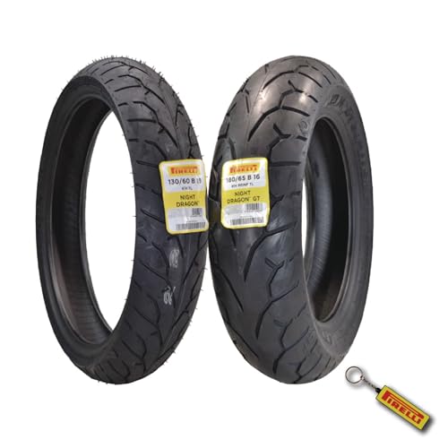 Pirelli Night Dragon 130/60B19 M/C 61H REINFTL Cruiser Motorcycle Front Tire - Superior Traction & Handling for High-Performance Cruisers w/Keychain (130/60B19 180/65B16)
