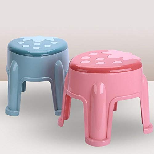 Italiano: Ispessita plastica Fragola Sgabello Home Guadagnare Bagno Antiscivolo Piccolo banco del Tesoro del Fumetto dei Bambini(Blue,White)