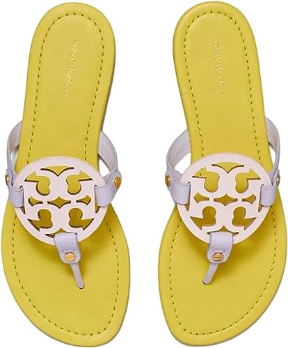 Tory Burch Womens Miller Nappa Leather Sandal Flats, Zesty Lime (7.5)2