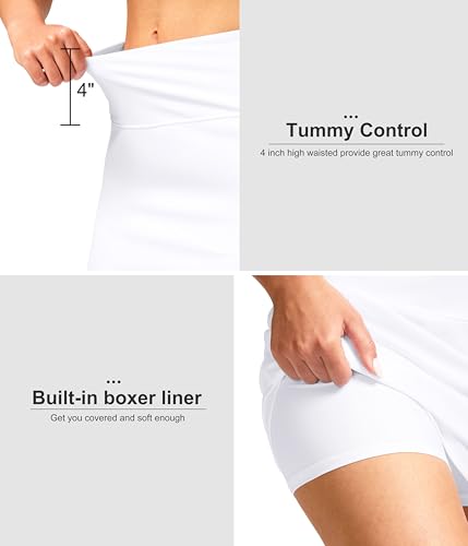 Image of SANTINY Women's 17'' Long Swim Skirt with Pockets High Waisted Modest Tummy Control Swimsuit Skirt Bathing Suit Bottoms