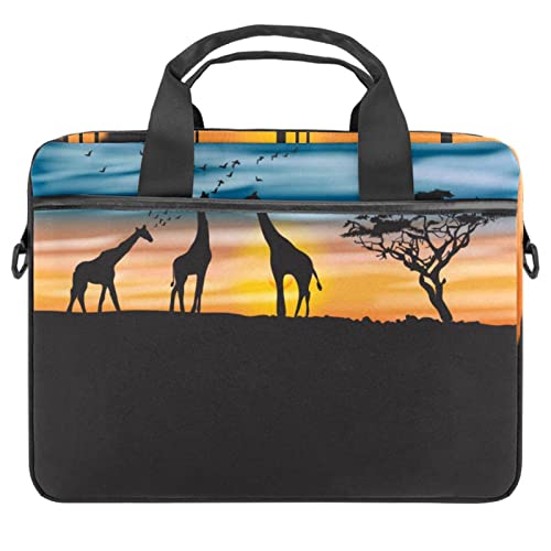 Sacoche ordinateur Acacia et Girafes, finitions de qualité supérieure 14.5 pouces