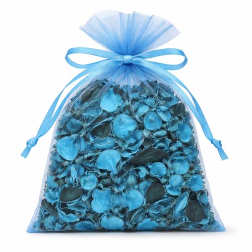 Image of Decorative Vanilla Scented Dried Flowers Home Fragrance Sachet of Petal Potpourri Bags (Blue, 130gm)