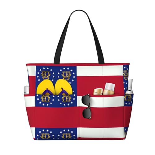 Sac à bandoulière imperméable drapeau de Géorgie cabas de créateur aux finitions soignées