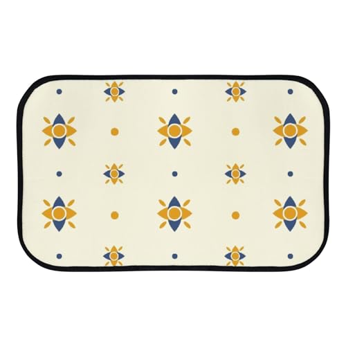Nuansexi Bathroom Rugs Thai Modern Element Pattern Floor Mats Non Slip Bathmat Doormat Tub Mat Coral Velvet Absorbent Entrance Carpet Mats Machine Washable Bedroom Decor