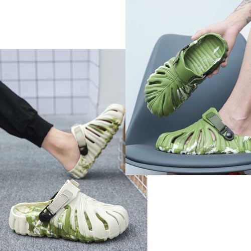 LELEBEAR Monstera Slippers for Men Women, Variegated Monstera Shoes, Monstera EVA Thick Sole Pillow Slippers Sandals4