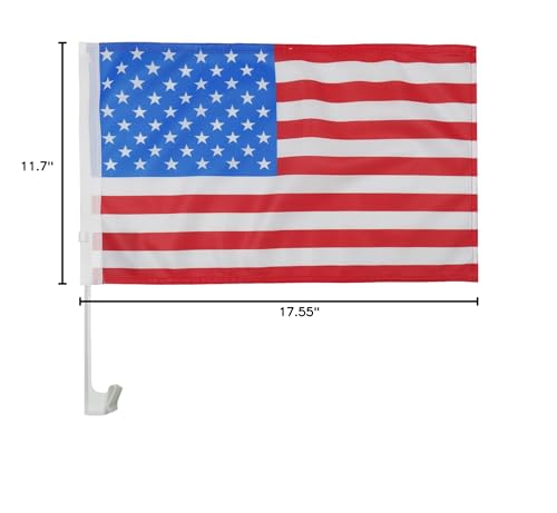 Image of United States Car Flag 18'' x 12'' - USA - US - American Car flags 30 x 45cm - Banner 18x12 INCHES PLASTIC STICK - AZ FLAG