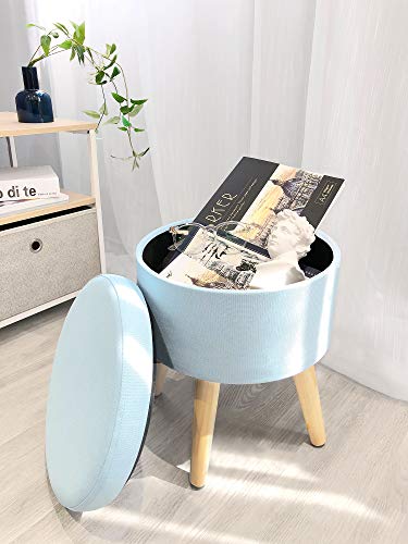 Sgabello Contenitore in Tessuto Pouf Poggiapiedi