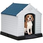 BestPet Dog House All-Weather Durable Plastic Dog House Suitable for Small, Medium, and Large Dogs, with Winter Base Support, Ventilation, and Elevated Floor (25Lx27Wx28H)