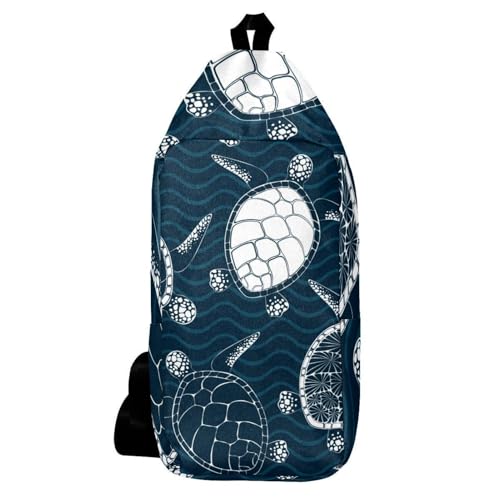 Sac à dos bandoulière anti encombrement motif vagues bleues ocean