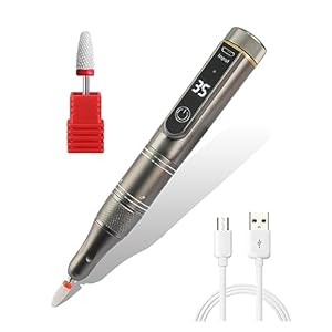 35000RPM Rechargeable Nail Drill Machine Portable Manicure Drill Nail Cuticle E-File Nail Polisher Cordless Nail Drill Machine with Saves More Time and Money. ( Color : 35000 Cordless Gray , Size : A