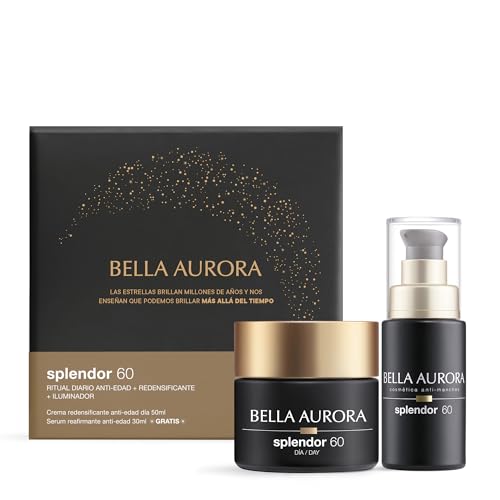 Bella Aurora Splendor 60 Set Anti Edad, Crema Redensificante Día 50ml con Serum Reafirmante 30ml, Ritual Diario Iluminador y Anti Arrugas