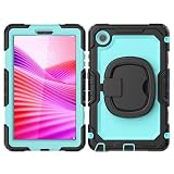 Military Grade Shockproof Tablet Case Compatible with Lenovo Tab One 8.7 Inch/K9 TB305FU 2025 Screen Protective Film Case Full Protective Case Solid Case Swivel Handle Silik Case