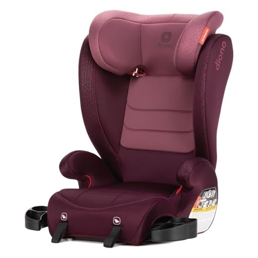 Diono Monterey 2XT Latch 2 in 1 High Back Booster Car Seat with Expandable Height & Width, Side Impact Protection, 8 Years 1 Booster, Plum
