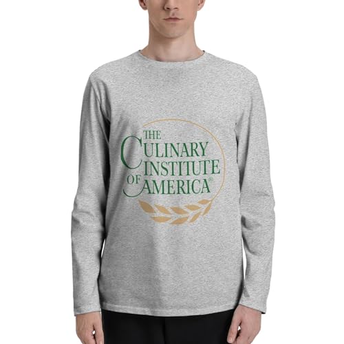Culinary Institute of America Logo Men's Casual Round Neck Sweatshirt Long Sleeve T-Shirt2
