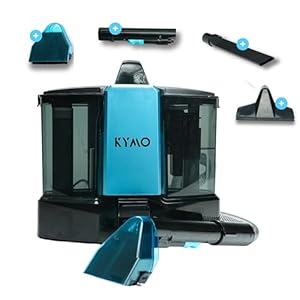 KYMO Tapijtreiniger Ultra – Vlekkenreiniger – 4 opzetstukken – Met extra borstels – Reinigingsmachine – Waterstofzuiger – Autoreiniger – Meubelreiniger – Bank reiniger – Matrasreiniger