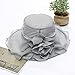 2025 Womens Organza Church Derby Hat Elegant Fashionable Tea Party Fascinator and Church Hat (Grey, One Size)