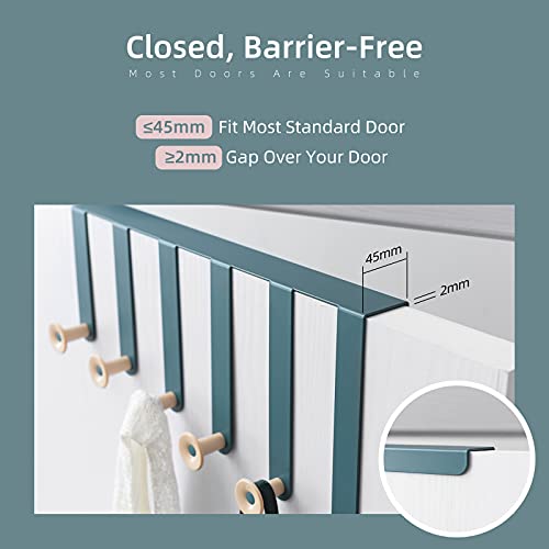 Lambye Over The Door Hook, Door Hooks for Hanging-6 Hooks,Towel Hanger, Over Door Towel Racks for Bathroom,Over Door Hooks for Hanging Clothes /Coats/Hats