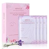Foot Peel Mask 4 Pack, Exfoliating & Moisturizing Foot Mask, Peel off Calluses, Dead Skin Callus Remover, Moisturizing & Whitening Skins for Men & Women, Lavender