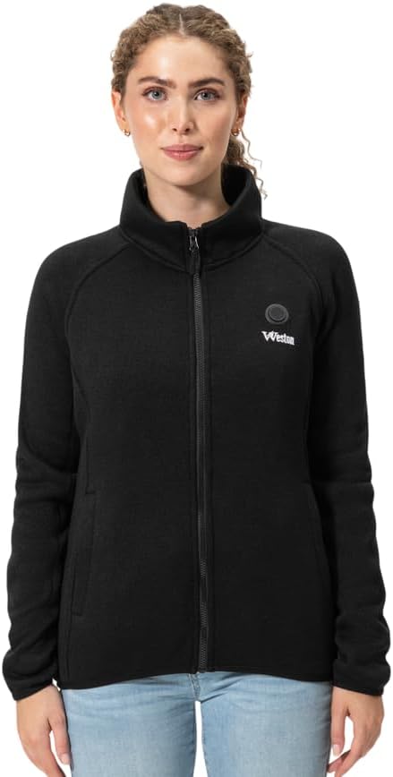 Weston Women’s Heated Fleece Jacket – Rechargeable Electric Heated Jacket, With or Without Hood - Image 2