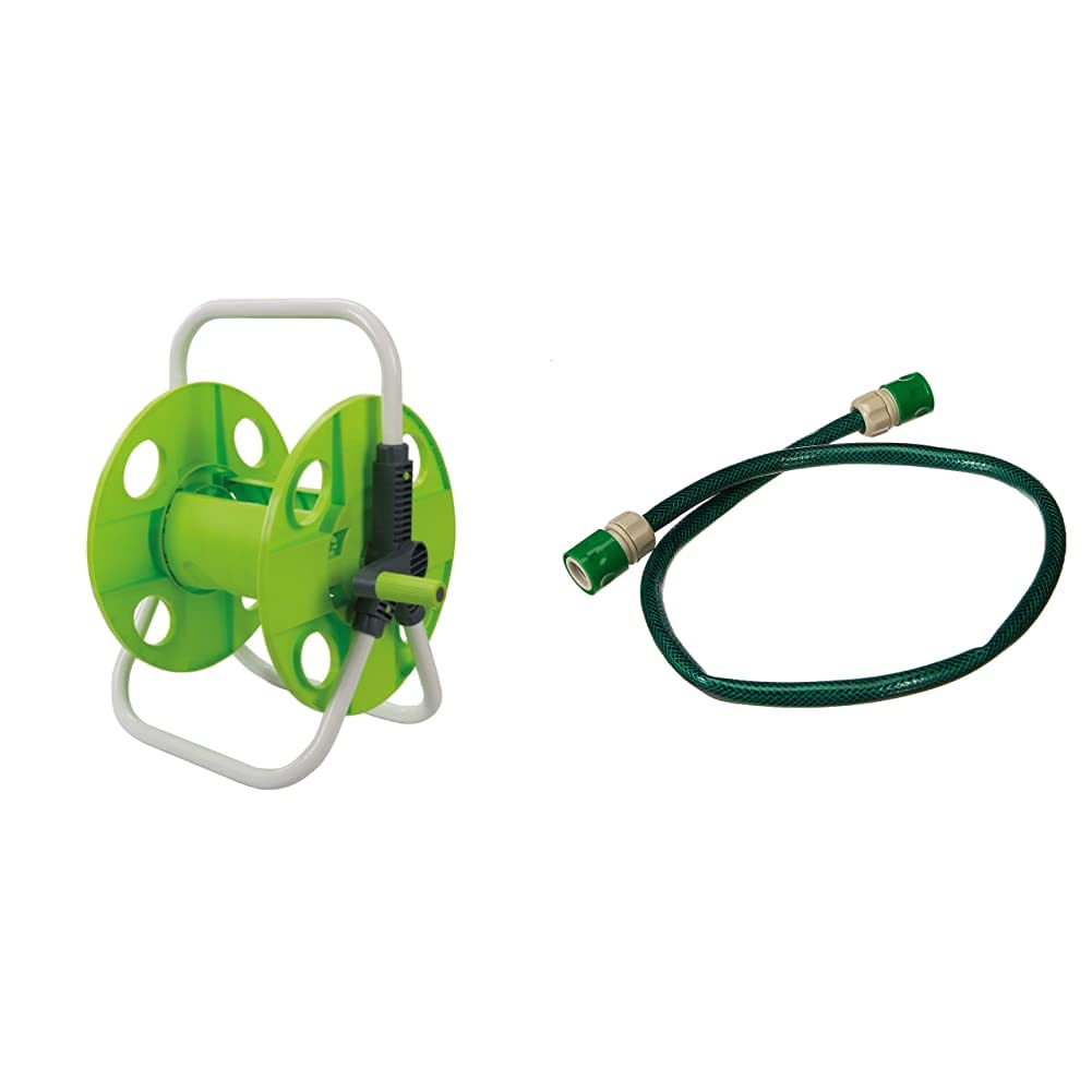 Silverline Hose Reel 45m Capacity (547900) & 353266 Hose Connection Set 1/2" Female, Green