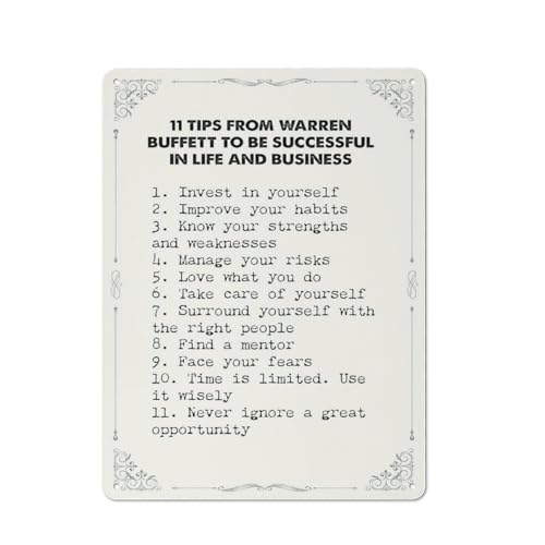 Rustic Metal Tin Sign Warren Buffett Quote Wall Decor Tip