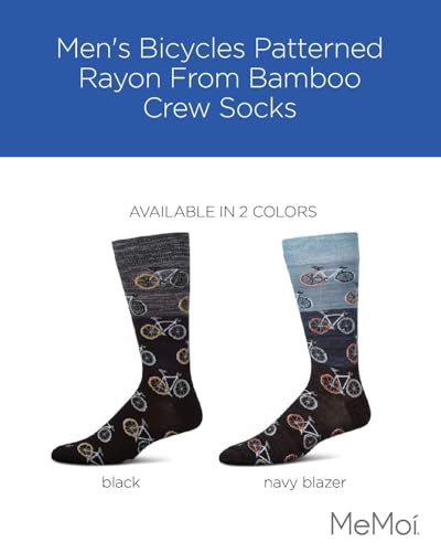 MeMoi Men's Bicycles Patterned Rayon From Rayon Crew Socks2