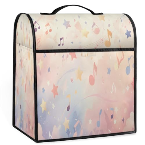 Coffee Maker Cover Music Notes Kitchen Appliance Covers Small Appliance Covers Blender Cover Juicer Cover Dust Covers for Kitchen Appliances with Top Handle and Pockets,Washable,C208