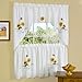 Embellished Tier and Swag Window Curtain Set - 58 Inch Width, 36 Inch Length - Sunshine- Light Filtering Polyester Drapes for Kitchen, Bedroom, Living & Dining Room by Achim Home Decor