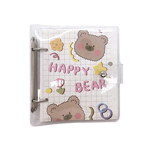Clear PVC Shiny Glitter 3'' Photo Card Albums Cute Bear 2 Rings Binder Kpop Photocard Holders Picture Books Card Protector(100 Pockets) Clear PVC Shiny Glitter 3'' Photo Card Albums Cute Bear 2 Rings Binder Kpop Photocard Holders Picture Books Card Protector(100 Pockets)