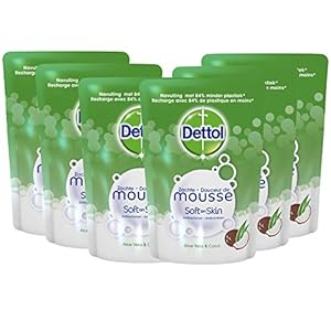 Dettol Handzeep Zachte Mousse – Navulling Magic Foam – Aloe Vera & Coco – 200 ml x6 – Grootverpakking