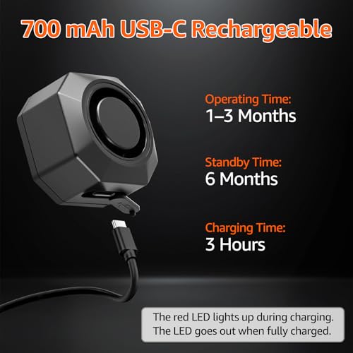 Image of Cruxer Bike Alarm with Saddle Bracket, USB Rechargeable Wireless Anti-Theft Vibration Alarm, IP54 Waterproof, 110db Volume and Sensitivity Adjustable Sensor Burglar System with Remote