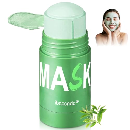 SMIUBA Green Tea Deep Cleanse Mask Stick for Face, Blackhead Remover with Natural Green Tea Extract, Clay Face Mask Stick for Deep Pore Cleansing, Oil Control and Moisturizing, for Women and Men, 1PC